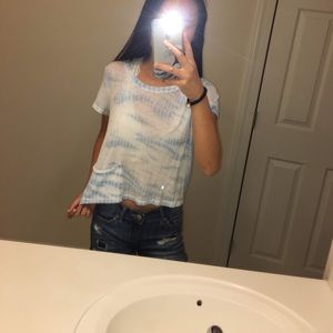 see through tie-dye t-shirt.